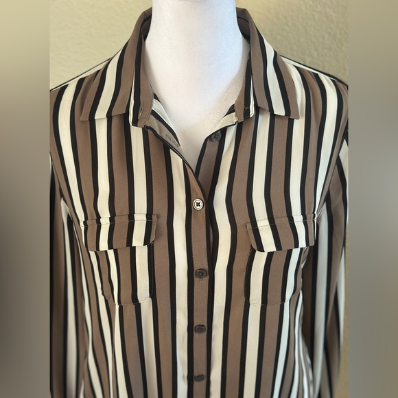Ann Taylor LOFT Striped Button-Down Blouse - Picture 3 of 5